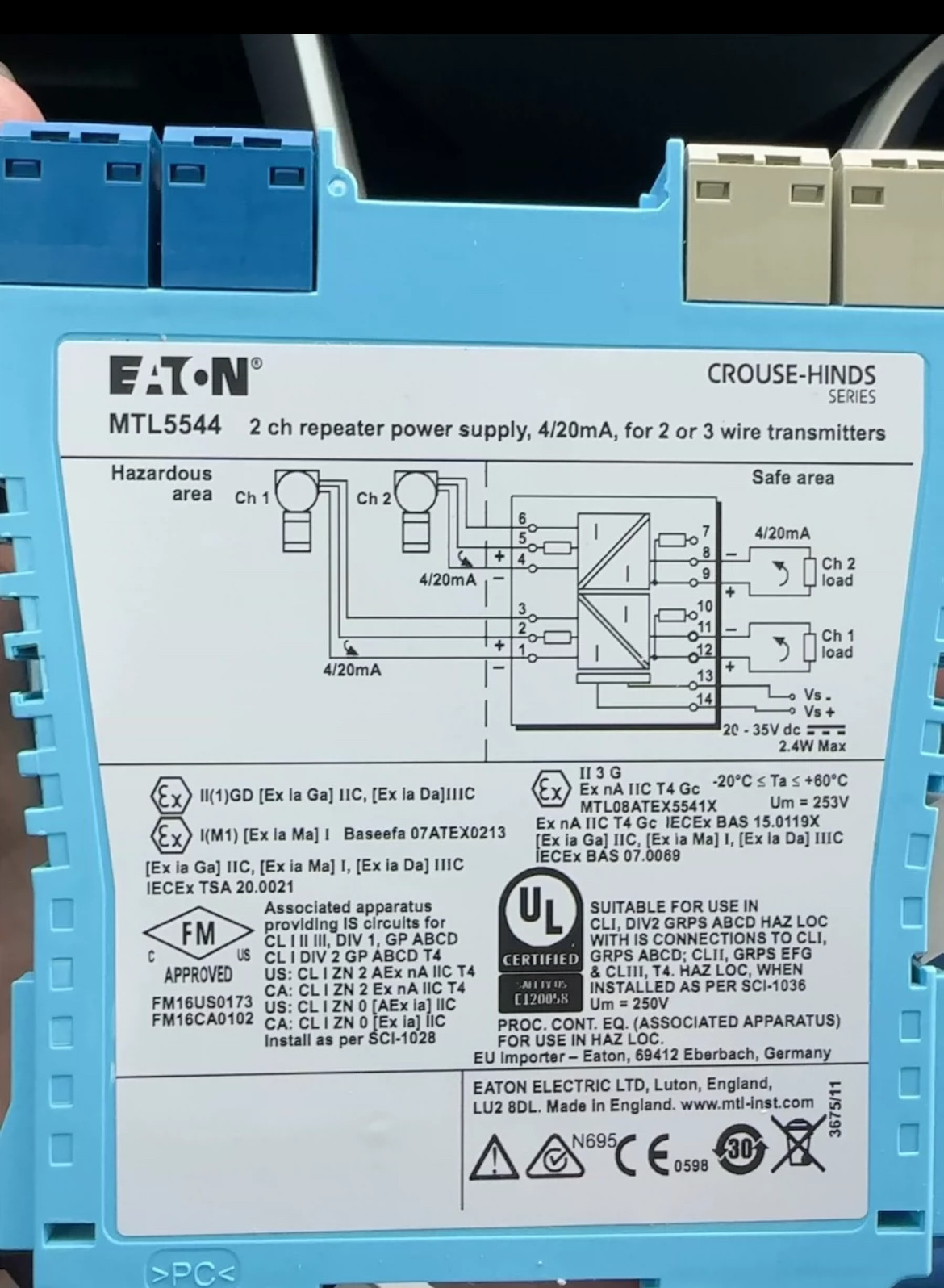 MTL5544 MTL Instruments Proximity Detector Interface Base Guideway ...