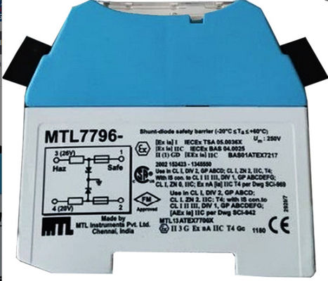 20mA MTL7796 MTL Intrinsically Safe Barriers , 2 Wire MTL Zener Barrier